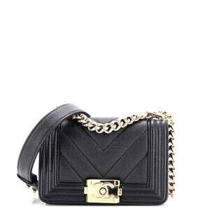 Chanel Boy Flap Bag Chevron Caviar Mini #206540C47B